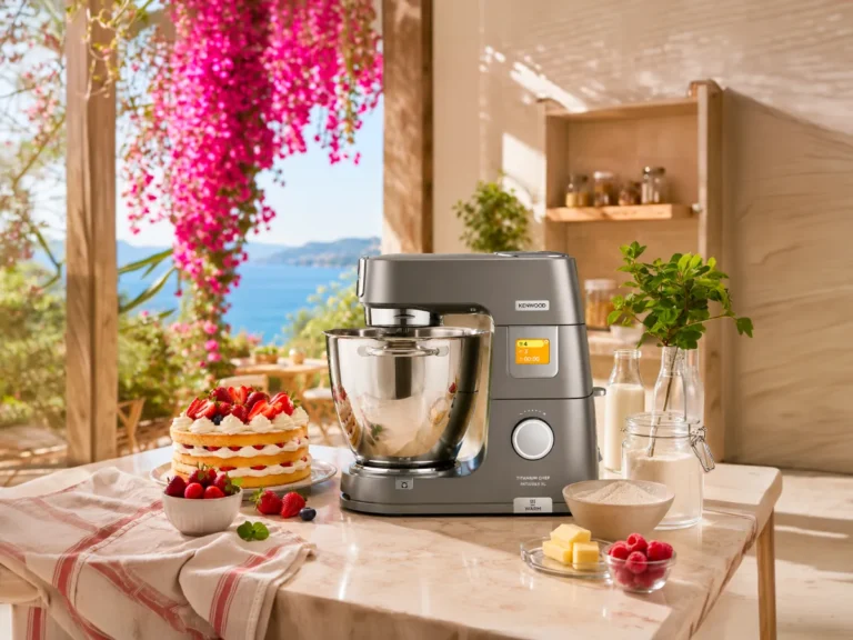 Robot pâtissier Kenwood et gâteau aux fraises